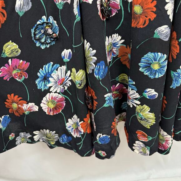 Anthropologie Moulinette Soeurs Astere Everywhere 3D Dress Floral Black 0 - Picture 5 of 8
